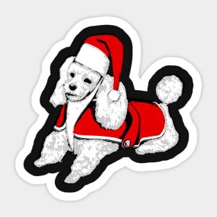 christmas santa claus poodle dog Sticker
